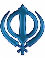 image of a blue symbol representing Sikhism