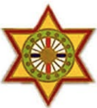 image of a 6-pointed star with a circle inside it and lines radiating from the center within the circle, symbol of Sukyo Mahikari